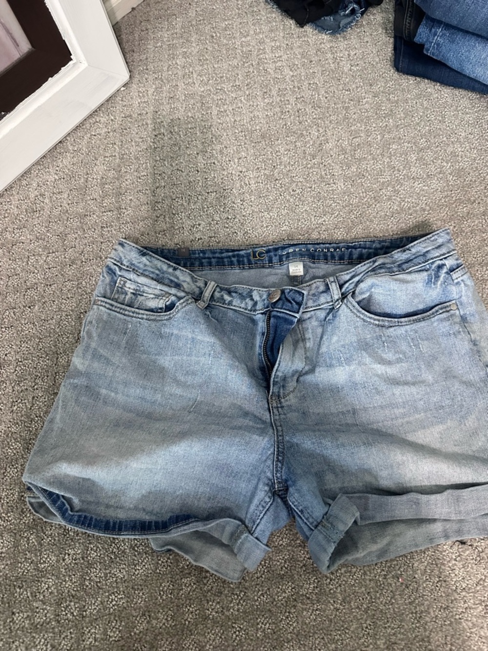 LC Lauren Conrad Light Blue Rolled Hem Denim Shorts
